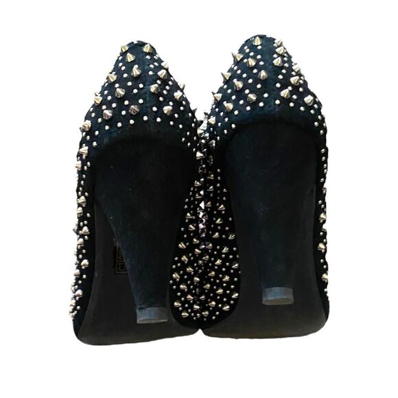 Jeffrey Campbell Spiked + Studded Black Suede Heels Women’s US Size 8 - Picture 8 of 9